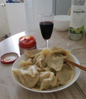 chinese dumplings on plate