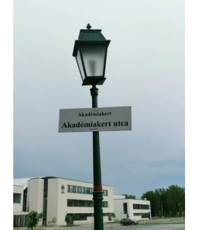 lamp post with sign